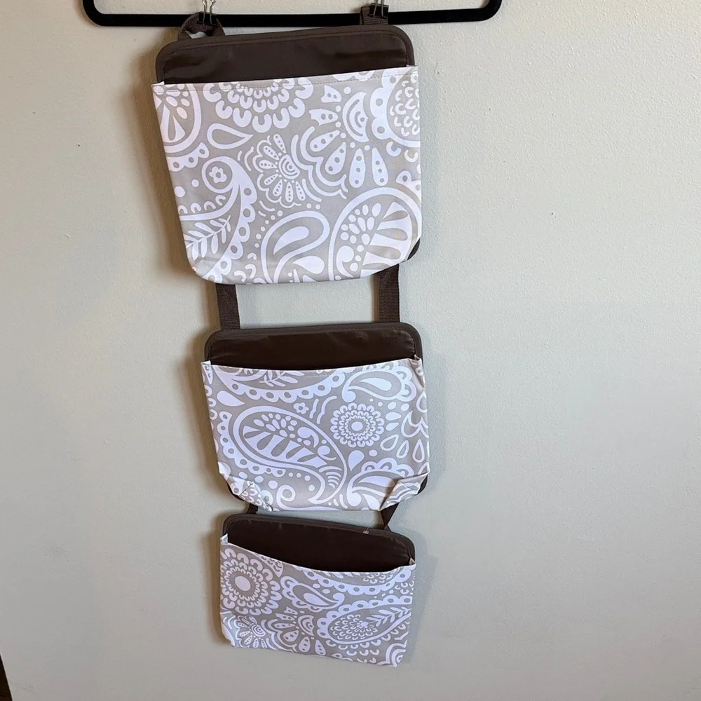 Thirty One Brown and White Hanging Wall File Organizer